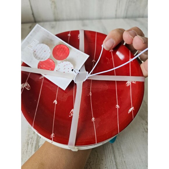 Pier 1 Valentine appetizer plate set heart‎ mini dessert plate - Picture 6 of 7